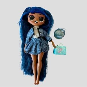 LOL Suprise OMG Downtown‎ B.B Fashion doll blue checkered lips